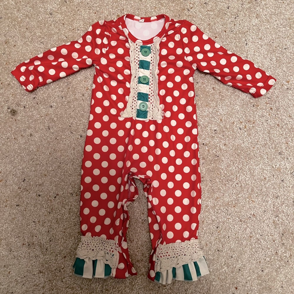 Baby girl Christmas romper